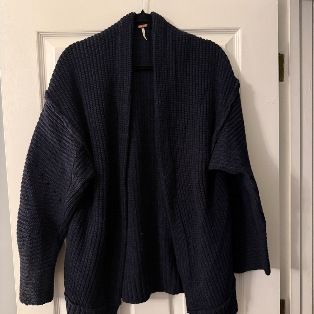 Free People Deep Blue Knit Sweater